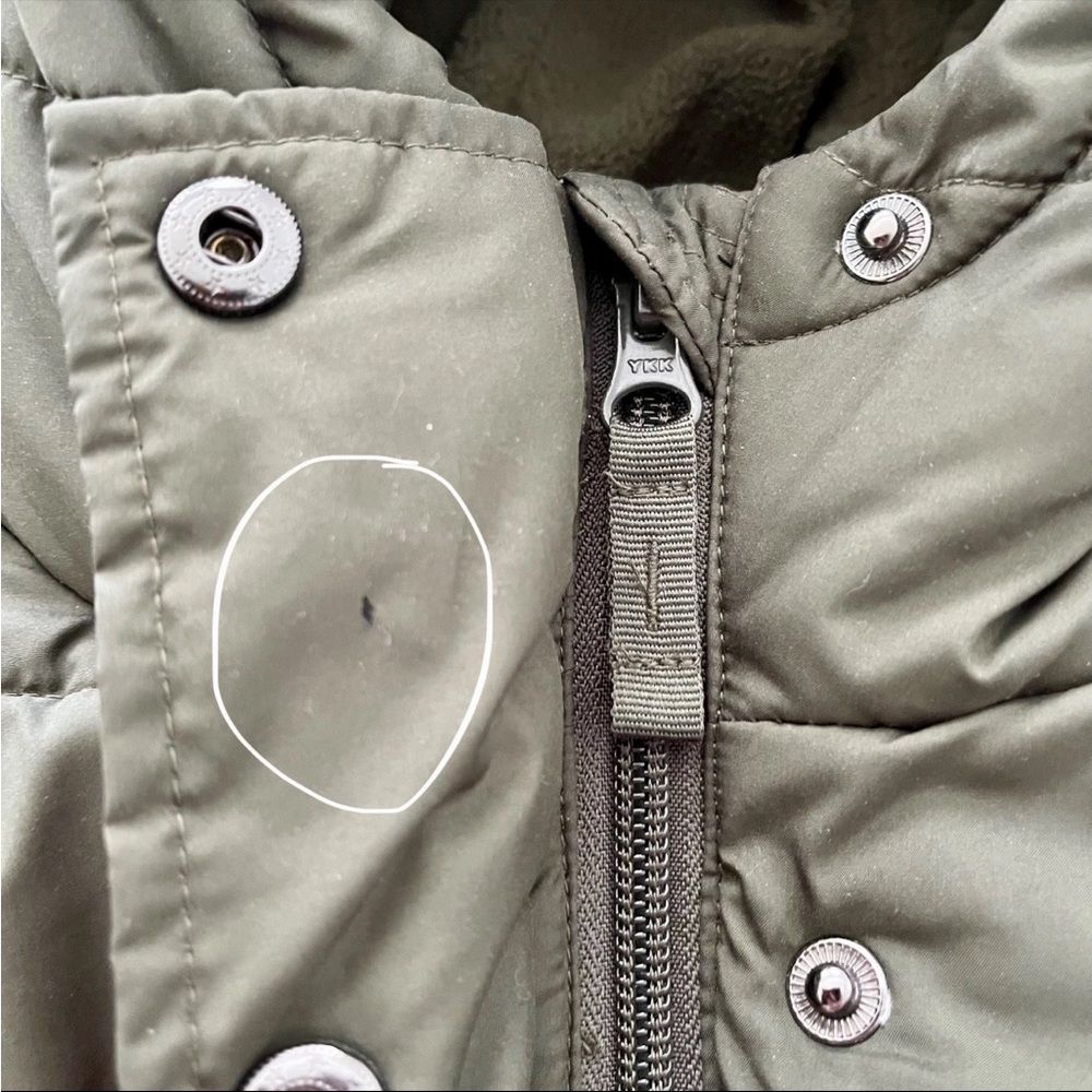 Olive Green Hooded Puffer Jacket - Picture 10 of 13